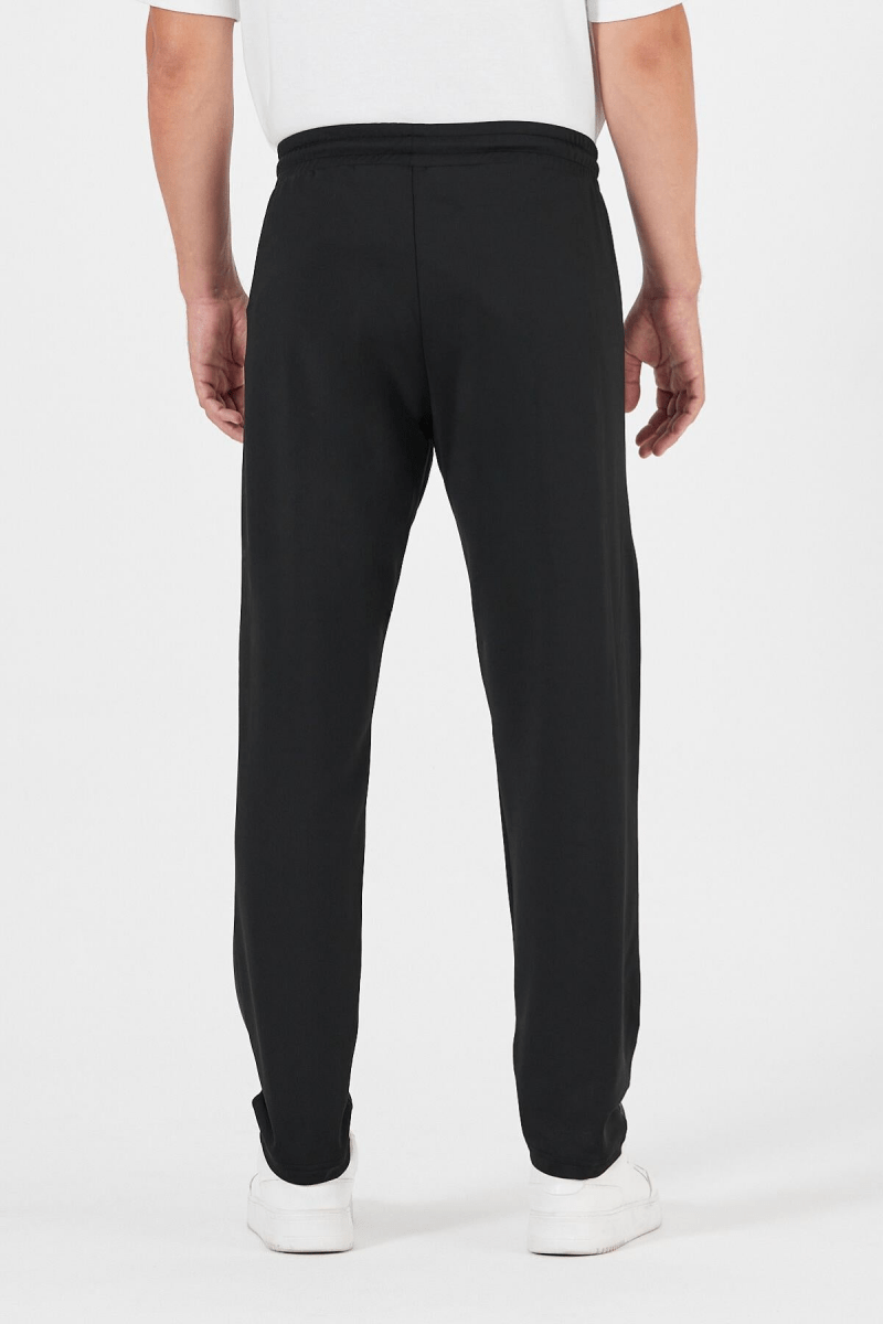 Erkek Siyah Standart Fit Normal Kesim Düz Paça Cep Fermuarlı Rahat Jogger Eşofman Altı - MMETALIC