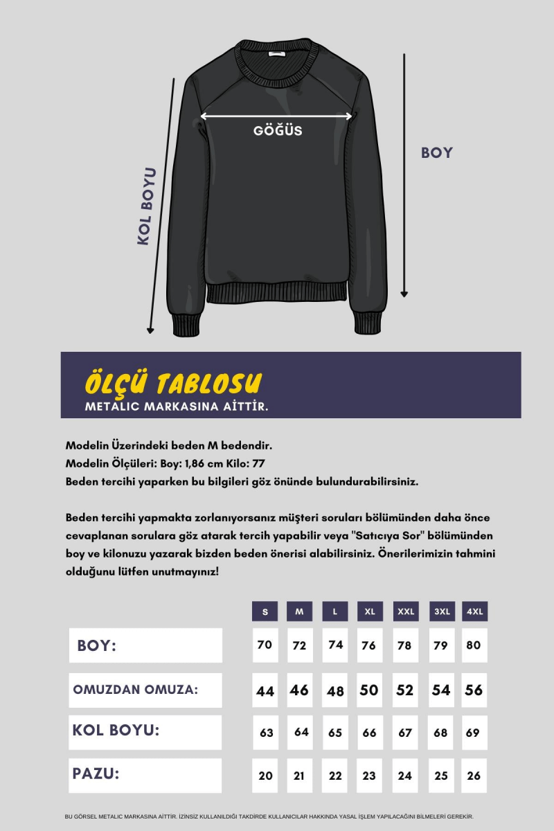 Erkek Siyah Standart Fit Normal Kesim Pamuklu Basic Bisiklet Yaka Sweatshirt MTLCE113 - Siyah - MMETALIC
