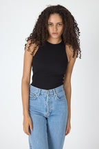 Fitilli Regular Fit Normal Kalıp Siyah - Beyaz - Gri - Lacivert Bisiklet Yaka Sıfır Kol Pamuklu 4'lü Kadın Atlet - MMETALIC