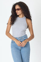 Fitilli Regular Fit Normal Kalıp Siyah - Beyaz - Gri - Lacivert Bisiklet Yaka Sıfır Kol Pamuklu 4'lü Kadın Atlet - MMETALIC