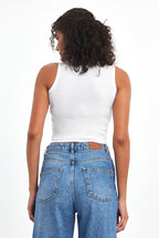 Fitilli Siyah Crop Halter Yaka Sıfır Kol Pamuklu 3'lü Kadın Atlet - MMETALIC