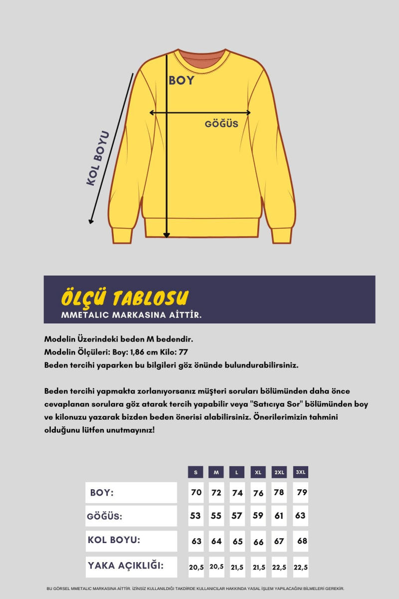Gri Erkek Supermagic Göğüs Baskılı Basic Sweatshirt - MMETALIC