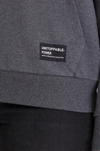 Kadın Antrasit Kapüşonlu Basic Örme Sweatshirt - MMETALIC