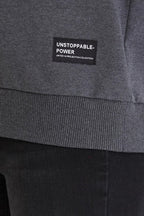 Kadın Antrasit Renk Basic Bisiklet Yaka Sweatshirt - MMETALIC