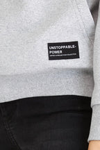 Kadın Gri Renk Kapüşonlu Basic Örme Sweatshirt - MMETALIC