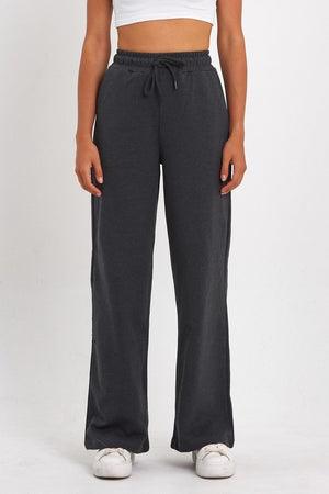 Kadın Mevsimlik Salaş Geniş Rahat Paça Yan Cepli Antrasit Eşofman Altı - MMETALIC