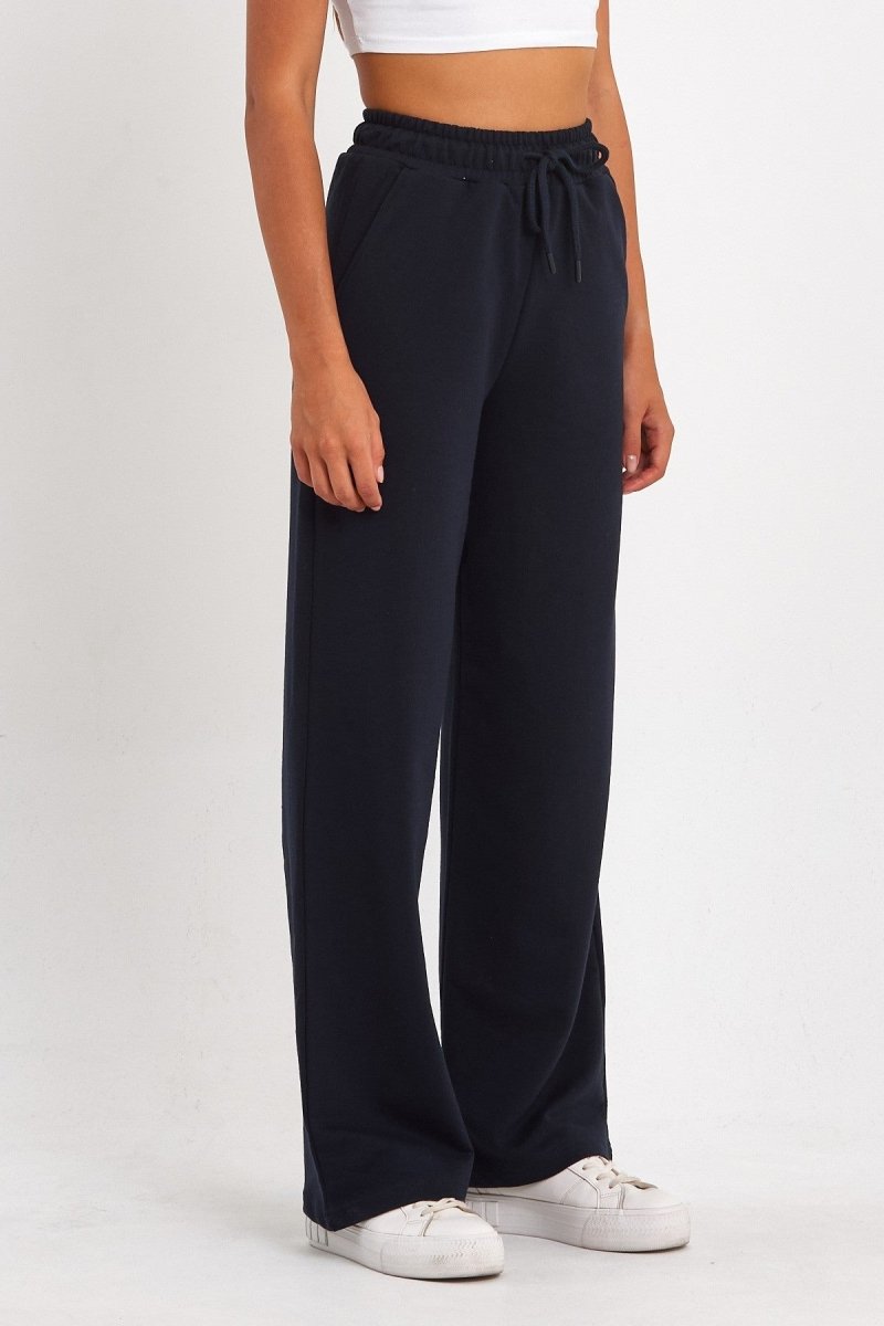 Kadın Mevsimlik Salaş Geniş Rahat Paça Yan Cepli Antrasit Eşofman Altı - MMETALIC