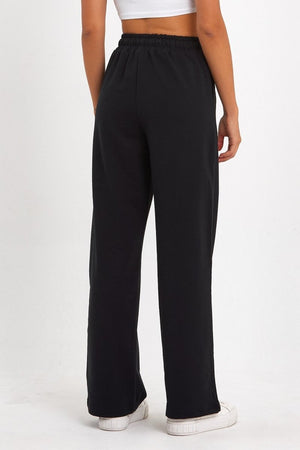 Kadın Mevsimlik Salaş Geniş Rahat Paça Yan Cepli Antrasit Eşofman Altı - MMETALIC