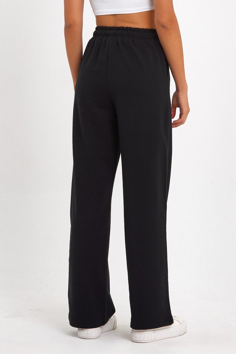 Kadın Mevsimlik Salaş Geniş Rahat Paça Yan Cepli Antrasit Eşofman Altı - MMETALIC