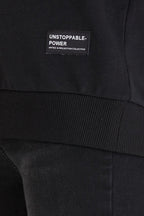 Kadın Siyah Renk Basic Bisiklet Yaka Sweatshirt - MMETALIC