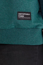 Kadın Yeşil Renk Basic Bisiklet Yaka Sweatshirt - MMETALIC