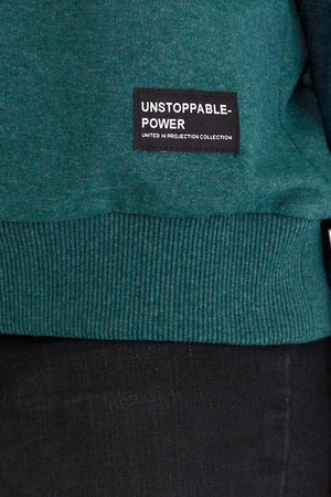 Kadın Yeşil Renk Basic Bisiklet Yaka Sweatshirt - MMETALIC