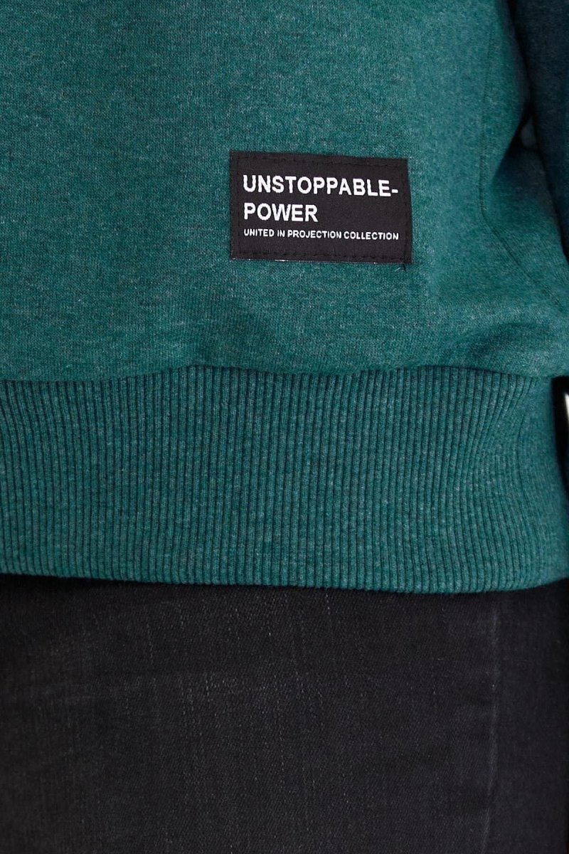 Kadın Yeşil Renk Basic Bisiklet Yaka Sweatshirt - MMETALIC