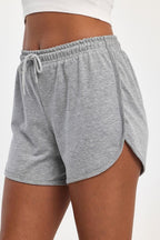 Kadın Yırtmaçlı Mevsimlik Premium Kumaş Regular Fit İpli Gri Kısa Mini Şort - MMETALIC