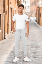 Kalın Gri Erkek Eşofman Altı Jogger Arka Cepli Paça Lastikli Regular Fit Şardonsuz - MMETALIC