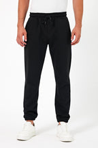 Kalın Siyah - Antrasit Erkek 2'li Eşofman Altı Jogger Arka Cepli Lastik Paça Regular Fit Şardonsuz - MMETALIC