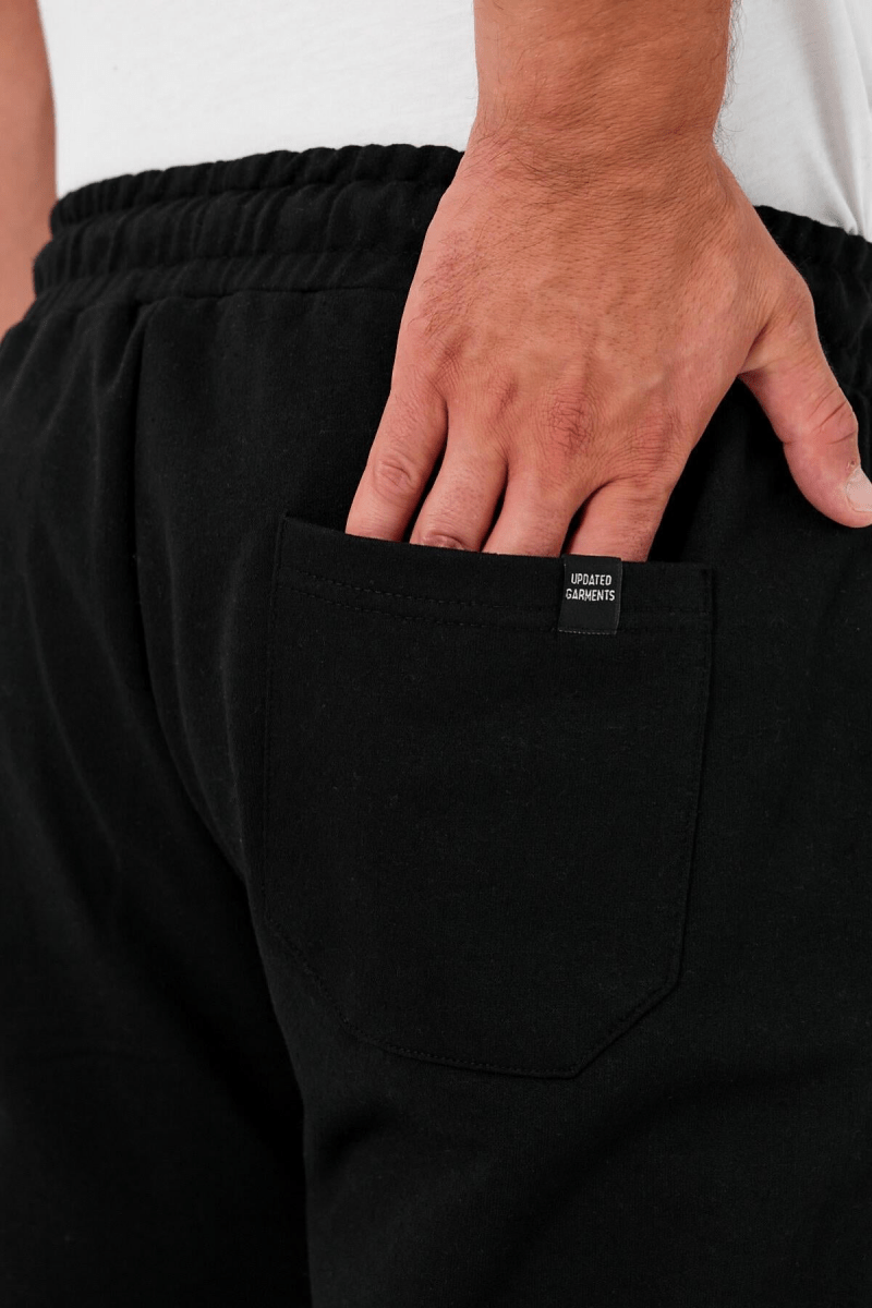 Kalın Siyah Erkek Eşofman Altı Jogger Arka Cepli Paça Lastikli Regular Fit Şardonsuz - MMETALIC