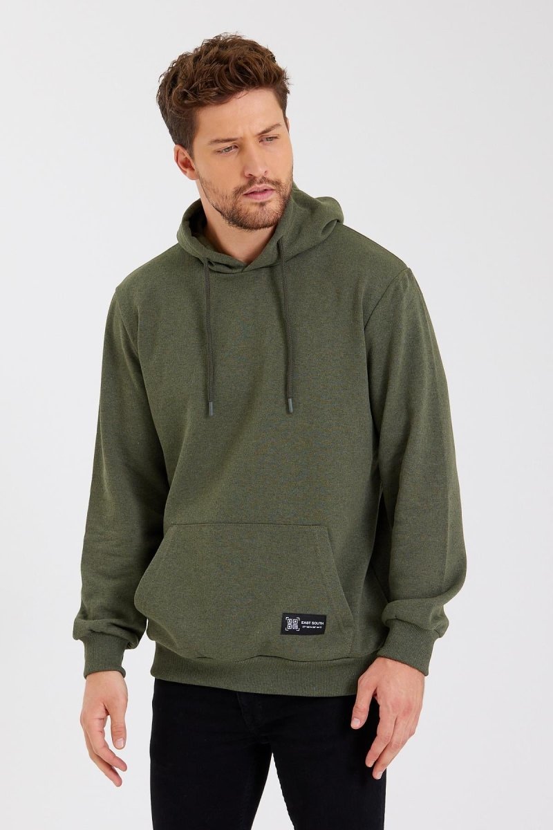Kanguru Cepli Kapüşonlu İçi pamuklu Erkek Sweatshirt - MMETALIC