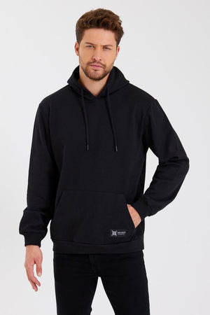 Kanguru Cepli Kapüşonlu İçi pamuklu Erkek Sweatshirt - MMETALIC