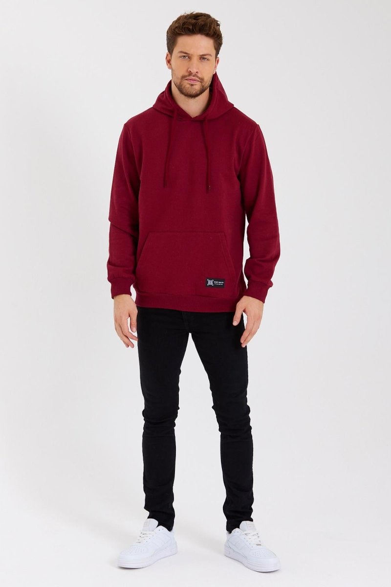 Kanguru Cepli Kapüşonlu İçi pamuklu Erkek Sweatshirt - MMETALIC