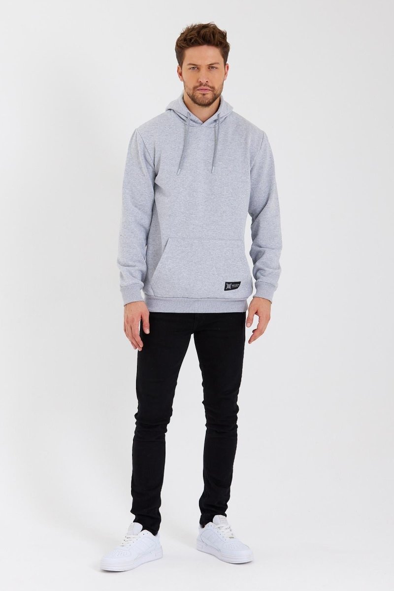 Kanguru Cepli Kapüşonlu İçi pamuklu Erkek Sweatshirt - MMETALIC