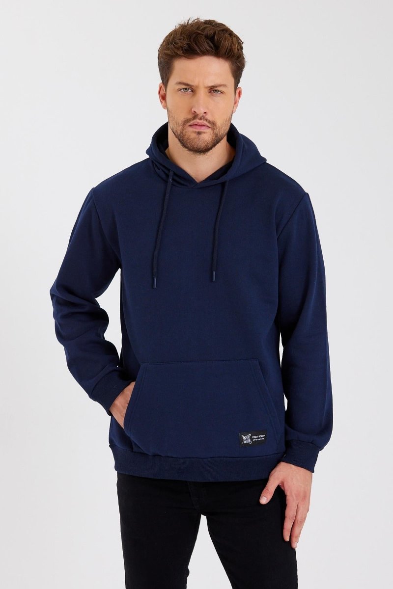 Kanguru Cepli Kapüşonlu İçi pamuklu Erkek Sweatshirt - MMETALIC