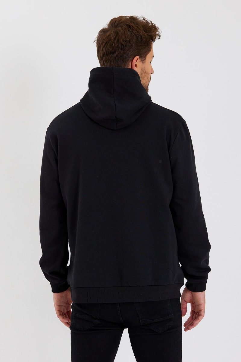 Kanguru Cepli Kapüşonlu İçi pamuklu Erkek Sweatshirt - MMETALIC