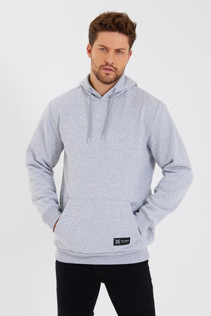 Kanguru Cepli Kapüşonlu İçi pamuklu Erkek Sweatshirt - MMETALIC