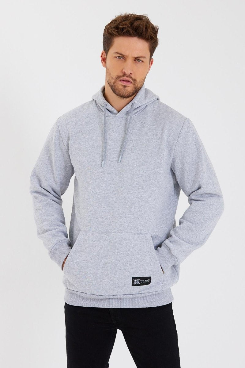 Kanguru Cepli Kapüşonlu İçi pamuklu Erkek Sweatshirt - MMETALIC