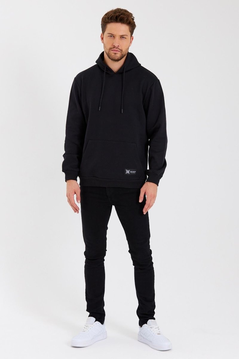 Kanguru Cepli Kapüşonlu İçi pamuklu Erkek Sweatshirt - MMETALIC
