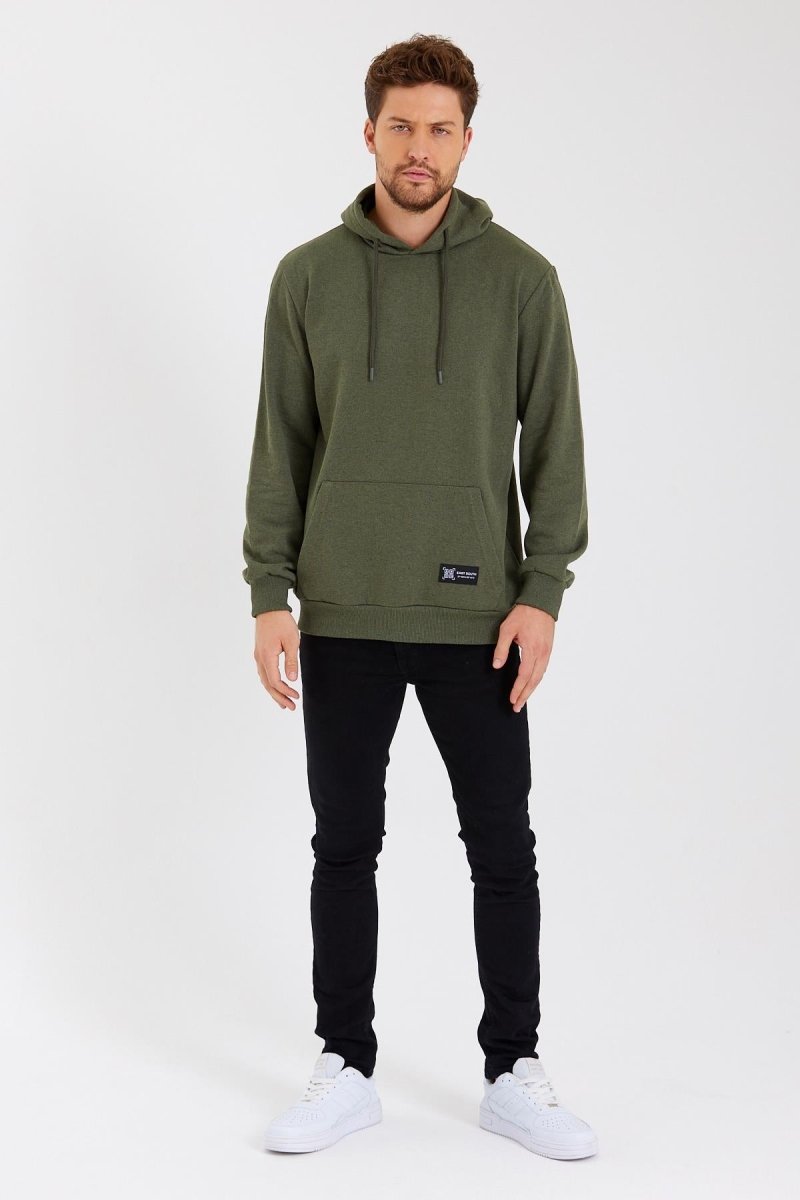 Kanguru Cepli Kapüşonlu İçi pamuklu Erkek Sweatshirt - MMETALIC