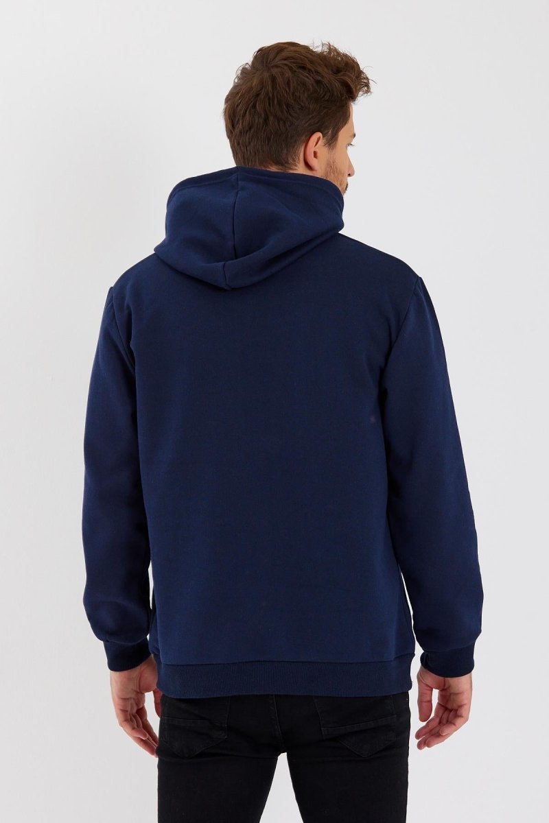 Kanguru Cepli Kapüşonlu İçi pamuklu Erkek Sweatshirt - MMETALIC