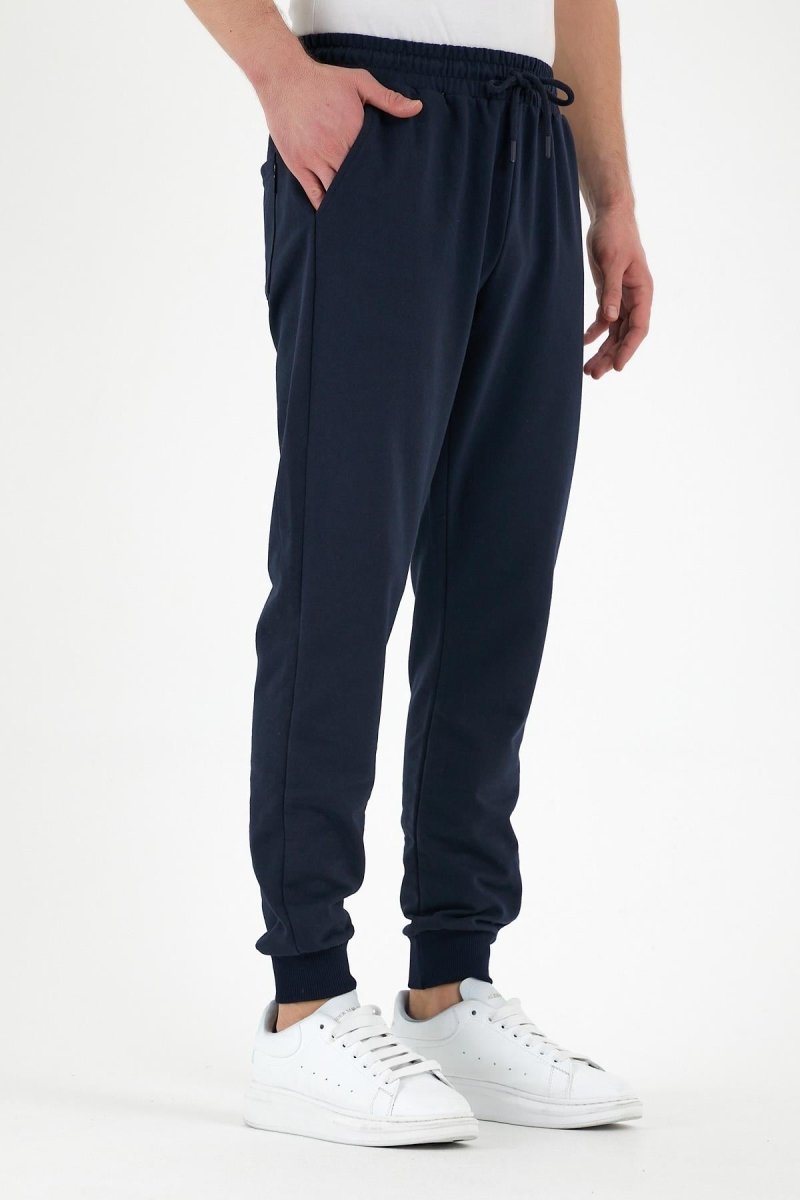 Lacivert Erkek Eşofman Altı Etiketli Arka ve Yan Cepli Regular Fit - MMETALIC