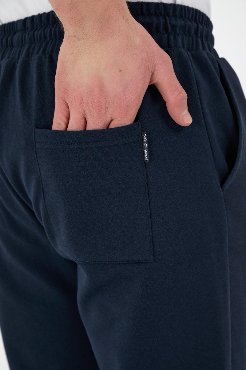 Lacivert Erkek Eşofman Altı Etiketli Arka ve Yan Cepli Regular Fit - MMETALIC