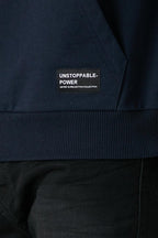 Lacivert Erkek Kapüşonlu Kanguru Cepli Sweatshirt - MMETALIC