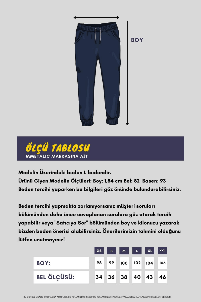 Lacivert Erkek Paça Ribanalı Cep Fermuar Detaylı Eşofman Altı MTLCE08 - MMETALIC