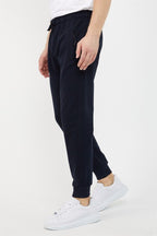 Lacivert Erkek Paça Ribanalı Cep Fermuar Detaylı Eşofman Altı MTLCE08 - MMETALIC