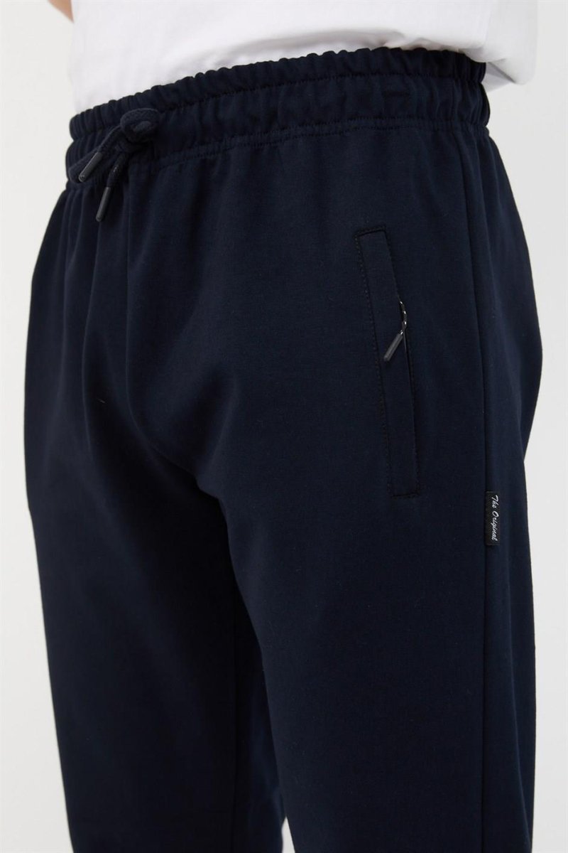 Lacivert Erkek Paça Ribanalı Cep Fermuar Detaylı Eşofman Altı MTLCE08 - MMETALIC