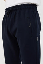 Lacivert Erkek Paça Ribanalı Cep Fermuar Detaylı Eşofman Altı MTLCE08 - MMETALIC