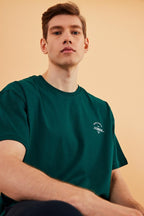 Leo Erkek Oversize Tshirt %100 Pamuk Bisiklet Yaka Baskı Detaylı Basic Tişört MTLCE77 - MMETALIC