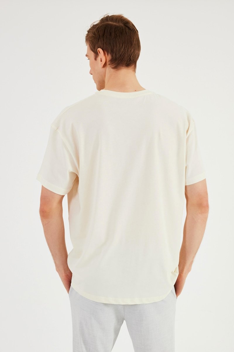 Leo Erkek Oversize Tshirt %100 Pamuk Bisiklet Yaka Baskı Detaylı Basic Tişört MTLCE81 - MMETALIC