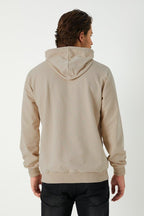 Metalic Bej Erkek Kapüşonlu Kanguru Cepli Sweatshirt - MMETALIC