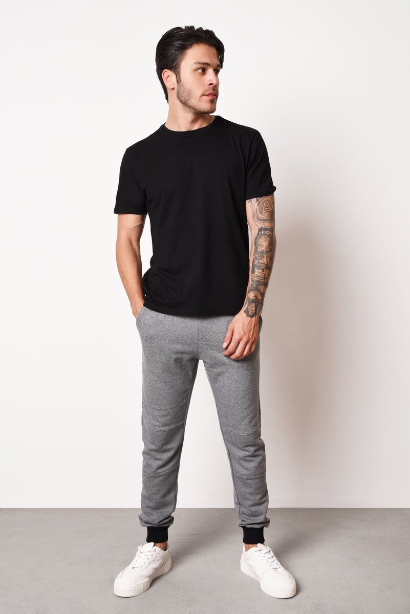 METALIC Erkek Eşofman Altı Paça Lastikli İçi Polarlı Gri - MMETALIC