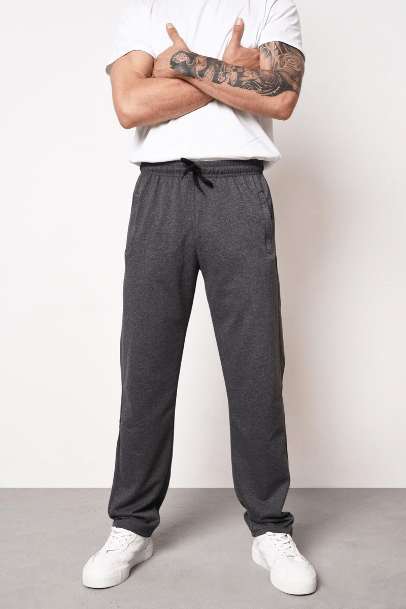 METALIC Erkek Lacivert Düz Paça Cep Fermuar Detaylı Rahat Kesim Eşofman Altı MTLC046 - MMETALIC