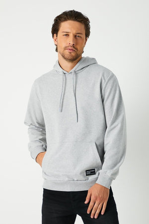 Metalic Gri Erkek Kapüşonlu Kanguru Cepli Sweatshirt - MMETALIC