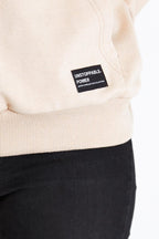 Metalic Kadın Bej Kapüşonlu Basic Örme Sweatshirt - MMETALIC