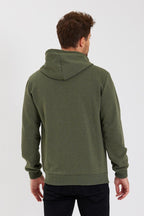 METALIC Siyah Kanguru Cepli Kapüşonlu Fermuarlı İçi Pamuklu Erkek Hırka - MMETALIC