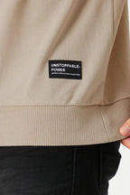 mmetalic Erkek Basic Bisiklet Yaka Bej Sweatshirt - MMETALIC