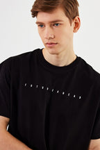 MTLCE76 Leo Erkek Oversize Tshirt %100 Pamuk Bisiklet Yaka Baskı Detaylı Basic Tişört - MMETALIC