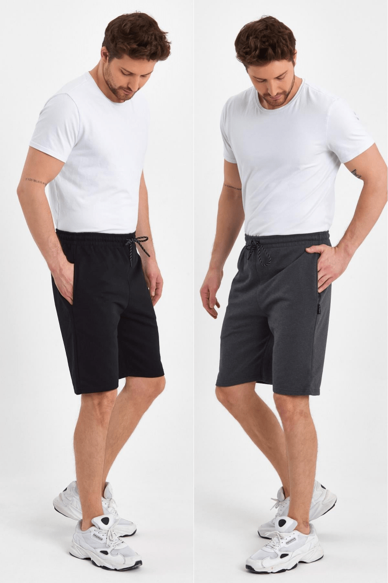 Regular Fit Yanları Cepli Rahat Kesim 2'Li Erkek Şort - MMETALIC